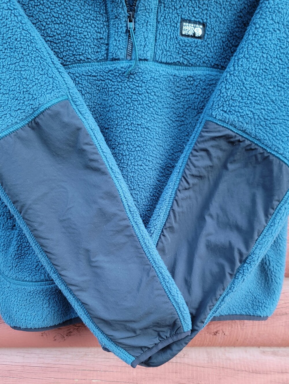 Women's Mountain Hardware Teal Hicamp Pullover Fleece Sweater (size MD) - Picture 7 of 13